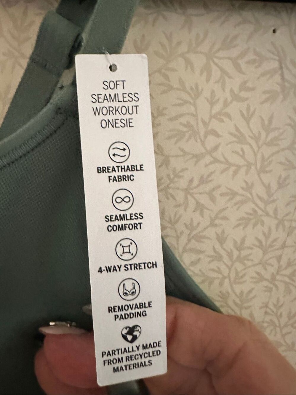 NWT Pink by Victoria’s Secret seamless workout onesie in sage green - Picture 10 of 12